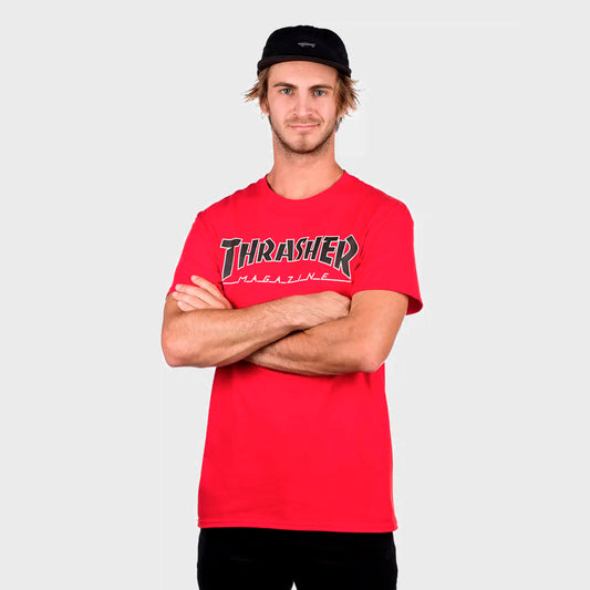 REMERA THRASHER OUTLINE RED