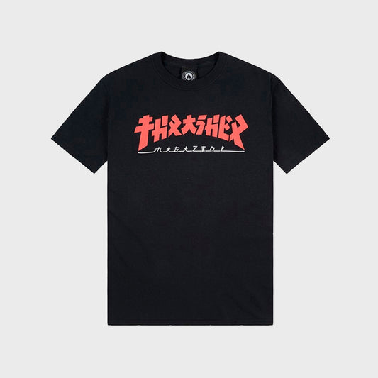 REMERA THRASHER KIDS GODZILLA BLACK RED