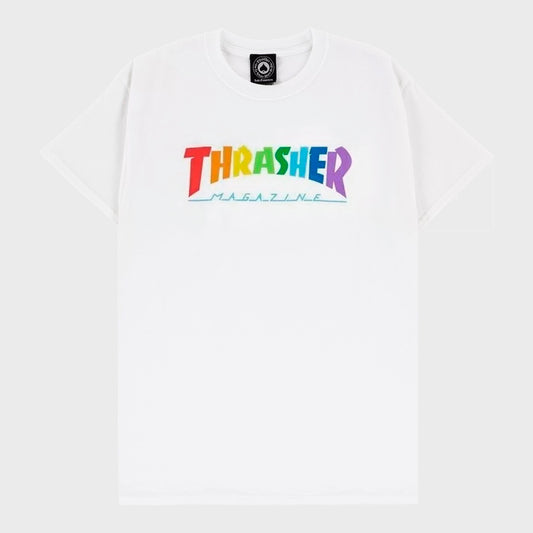 REMERA THRASHER RAINBOW WHITE
