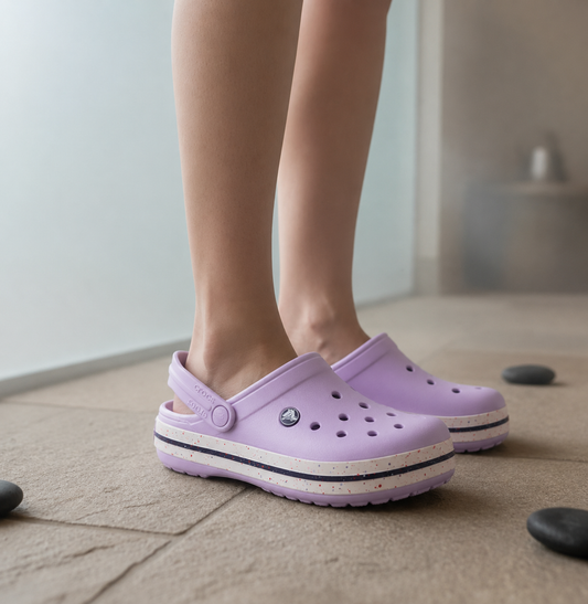 Zuecos Crocs Crocband Violeta/Blanco Lavender splash Mujer