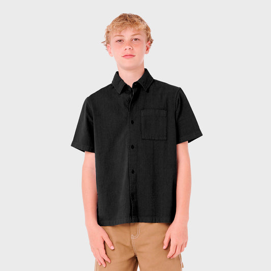 Camisa Rip Curl lino Gasa Negro para niño