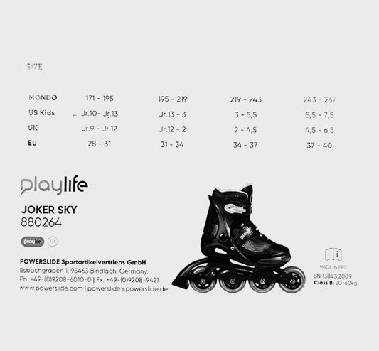 ROLLERS PLAYLIFE JOKER BLACK BLUE SKY