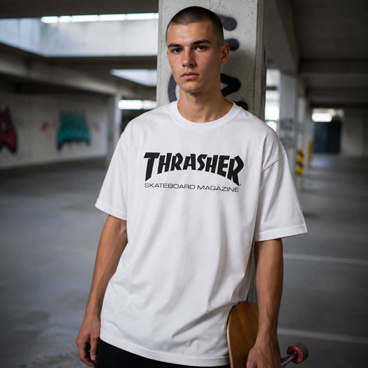 Remera Thrasher Skatemag Blanco Unisex