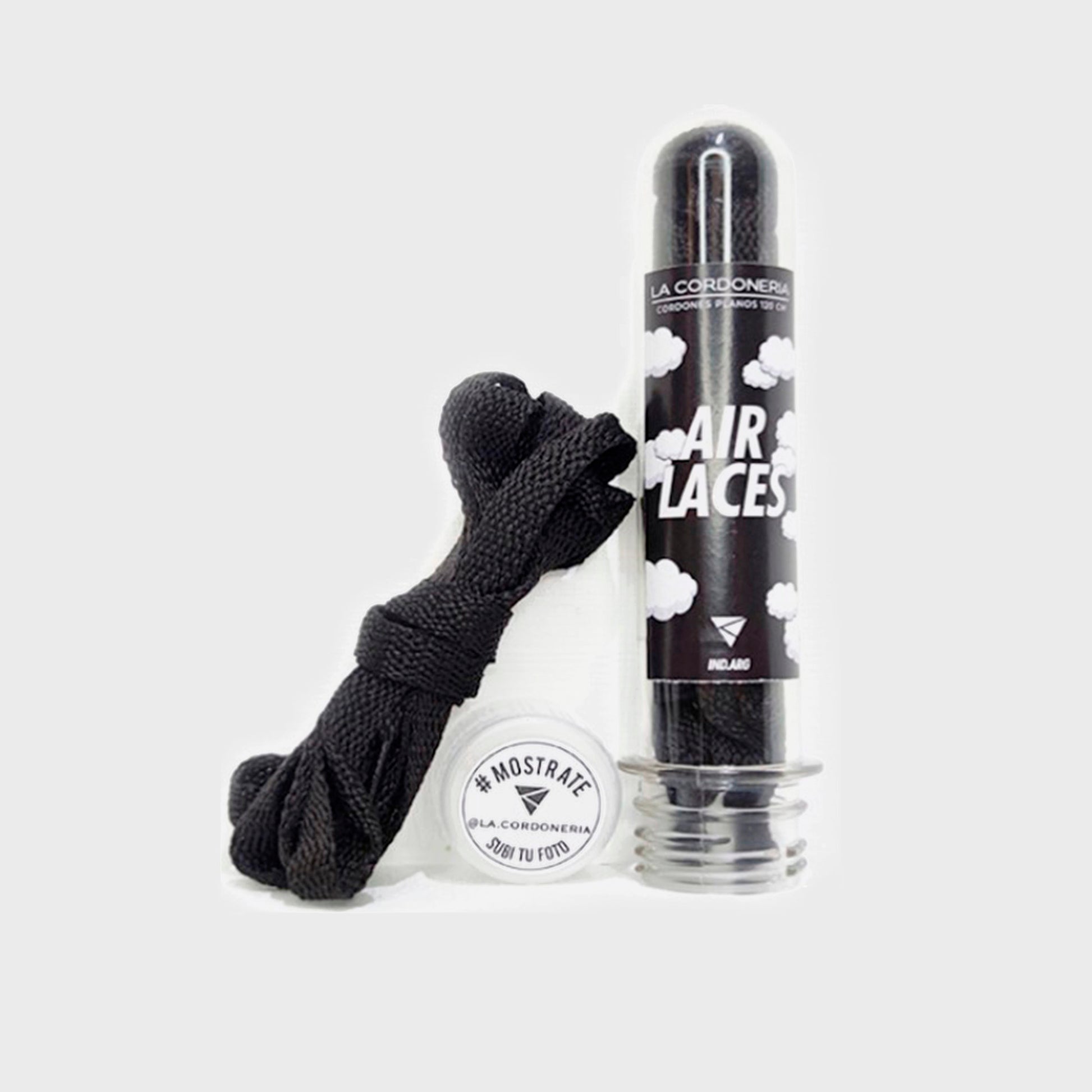 CORDONES LA CORDONERIA AIR LACES BLACK 120CM - Cross the line