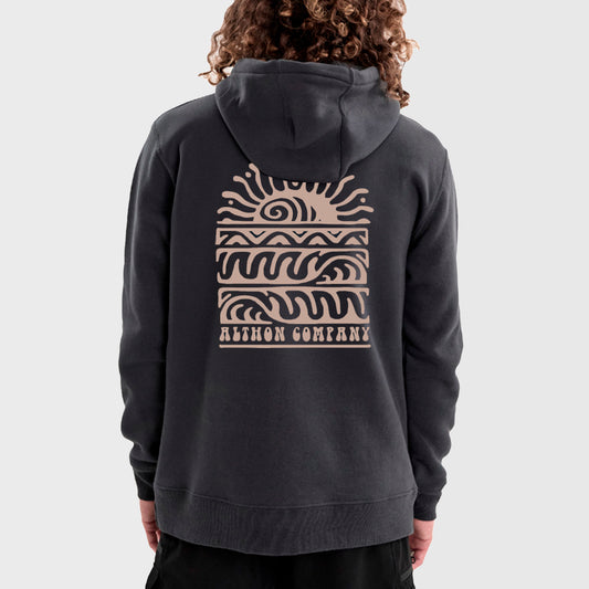 BUZO ALTHON SUNWAVES CLASSIC FLEECE HOODIE BLACK - Cross the line