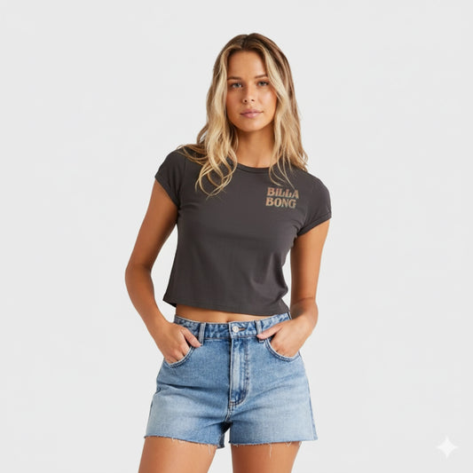 REMERA BILLABONG FREE ROSE MINI TEE BLACK