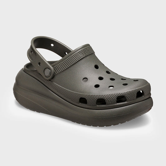 CROCS CLASSIC PLATFORM CRUSH CLOG DUSTY OLIVE