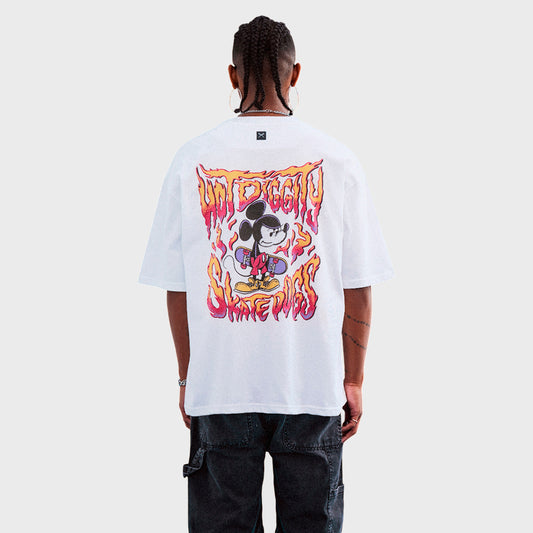 REMERA LUXO DISNEY SKATEFLOW WHITE - Cross the line