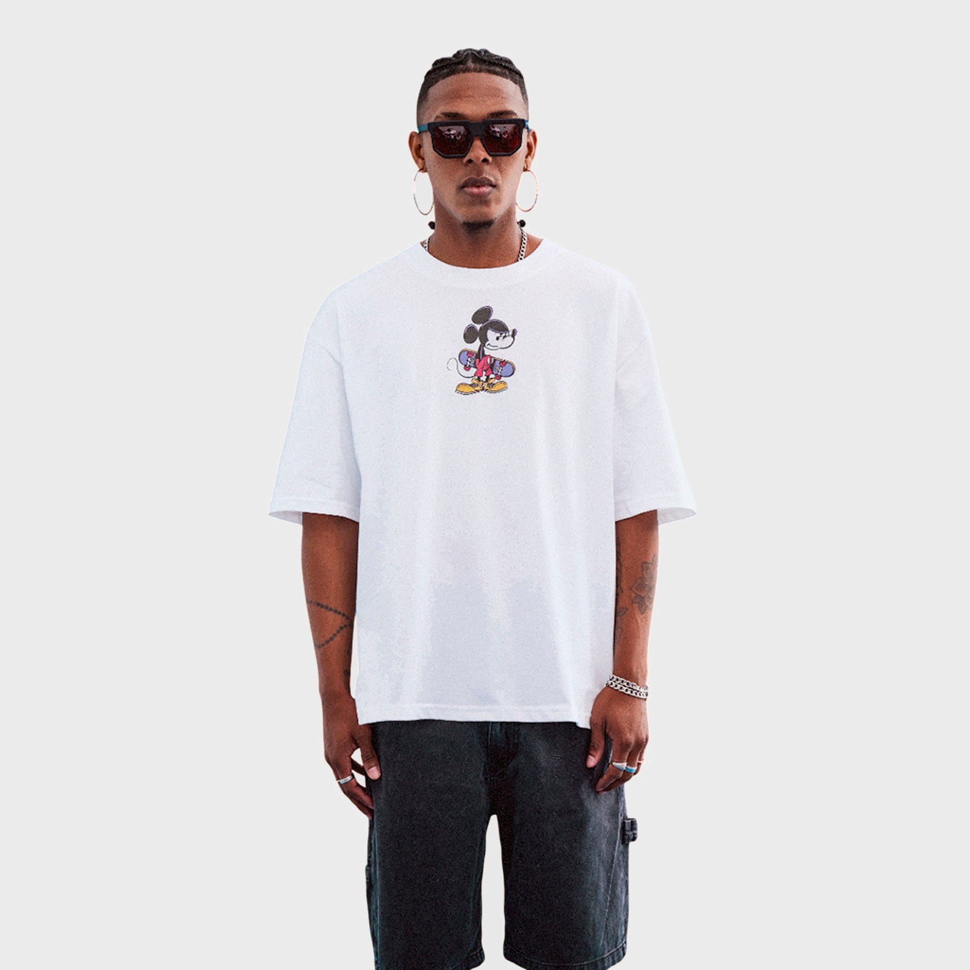 REMERA LUXO DISNEY SKATEFLOW WHITE - Cross the line