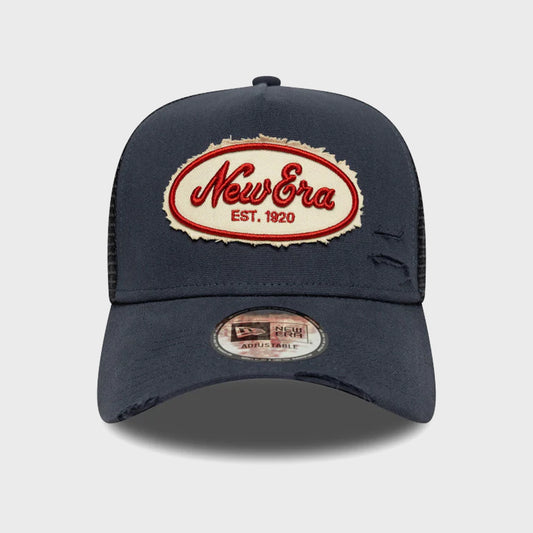 Gorra New Era Oval Canvas Patch Distressed Azul Marino Unisex