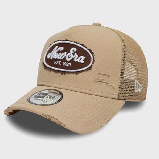 GORRA NEW ERA OVAL CANVAS PATCH DISTRESSED BEIGE