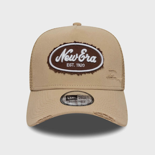 Gorra New Era Oval Canvas Patch Distressed Beige Unisex
