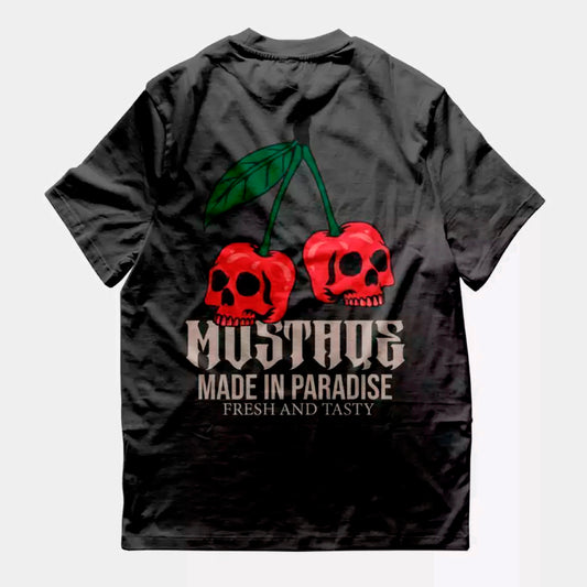 REMERA MUSTAQE CHERRY SKULL BLACK
