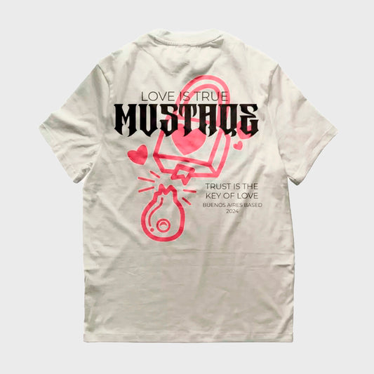 REMERA MUSTAQE LOCK HEART WHITE