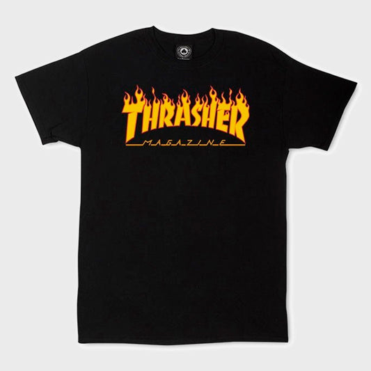 REMERA THRASHER FLAME BLACK
