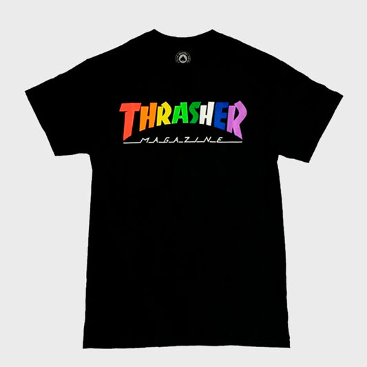 REMERA THRASHER RAINBOW BLACK