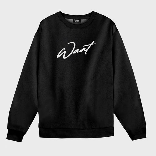 BUZO WAAT CREWNECK HAND SCRIPT BLACK
