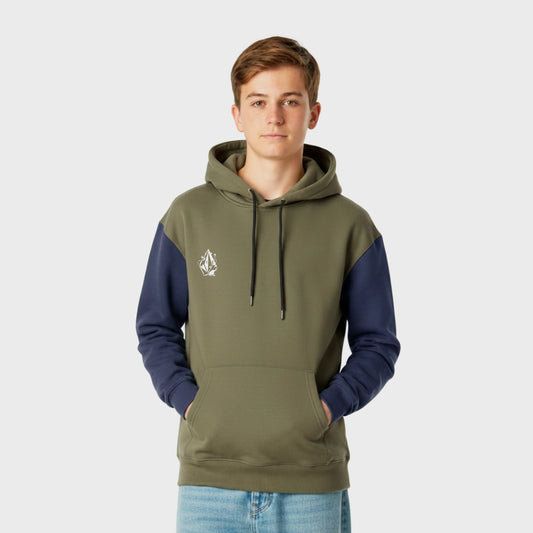 Buzo Volcom Hood Bat Print verde azul  Niños