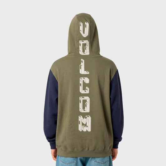 Buzo Volcom Hood Bat Print verde azul  Niños