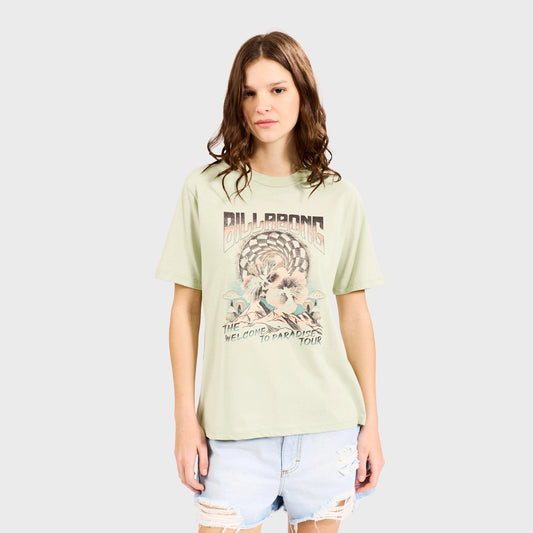 Remera Billabong Paradise Tour Tee Verde Mujer