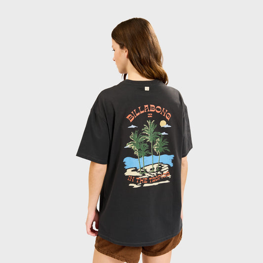 Remera Billabong Dream Vacation Over Tee Negro Mujer