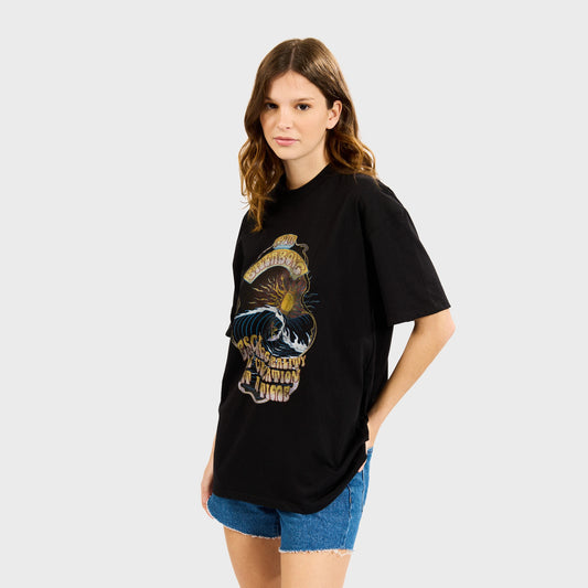 Remera Billabong Morning Surf Over Tee Negro Mujer