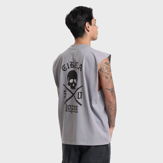 REMERA SIN MANGAS CIRCA AL50 LOGO GREY