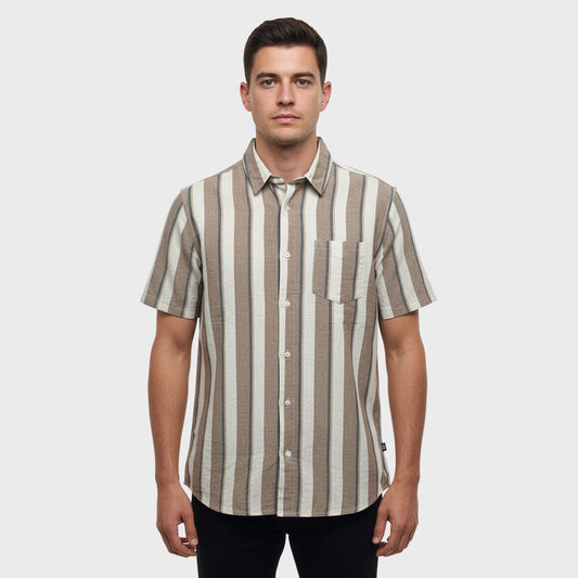 CAMISA LINO FOLD BANANA BROWN