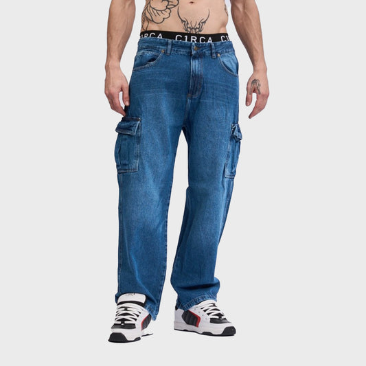 JEAN CIRCA COMBAT DENIM CARGO WASH BLUE