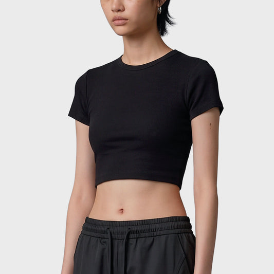 Remera Luxo Baby Tee Crop negro