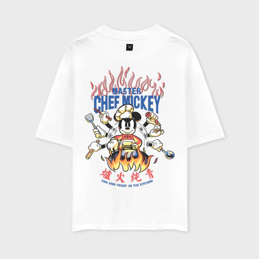 REMERA LUXO DISNEY CHEF MICKEY BLANCO