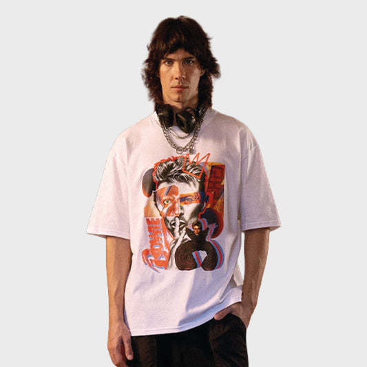 Remera Luxo David Bowie blanco unisex