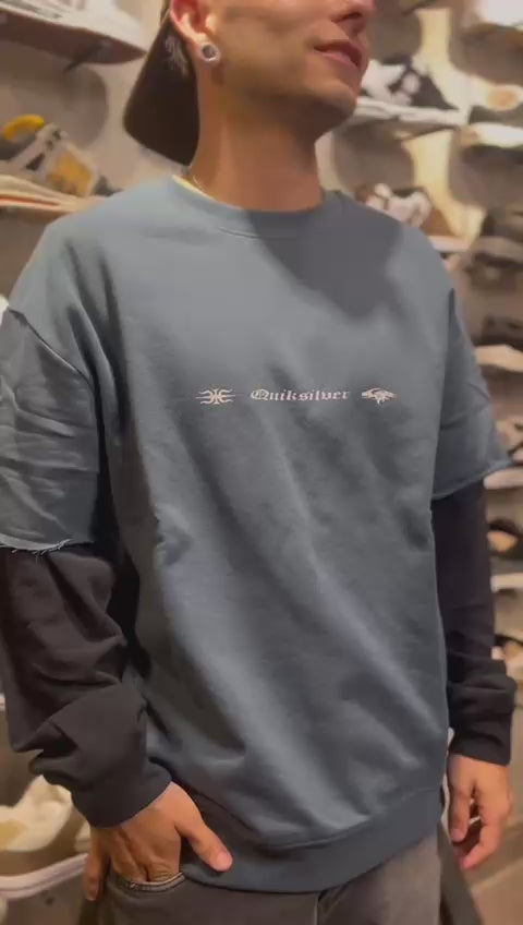 Buzo Quiksilver Openbar Azul Hombre Algodón Estilo Surf Urbano Casual