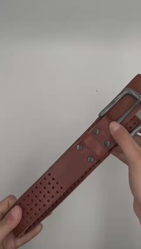 CINTURON KAJU LETICIA CUERO PERFORADO MARRON