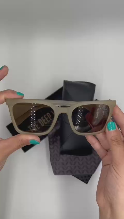 ANTEOJOS OMBAK REMANSO BEIGE CRISTAL MATE MARRON POL