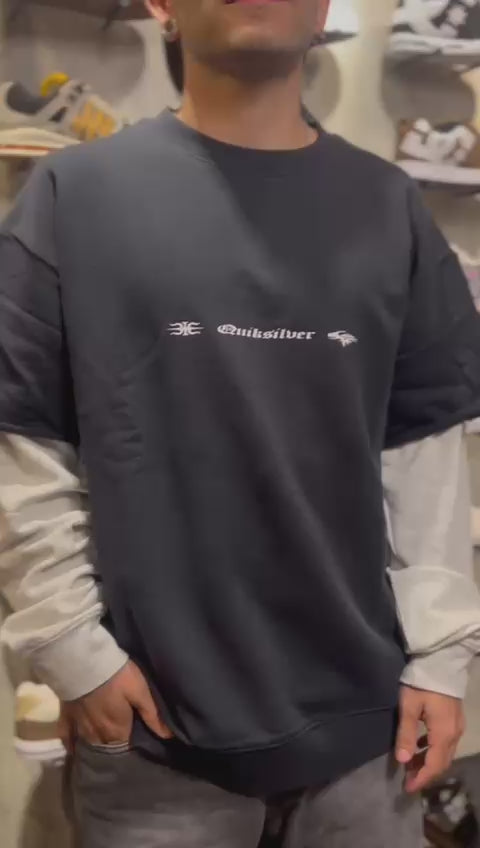 Buzo Quiksilver Openbar Negro Hombre Algodón Estilo Surf Urbano Casual