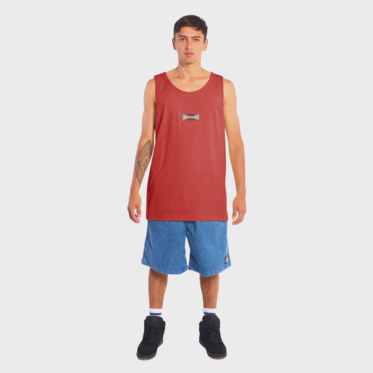 MUSCULOSA INDEPENDENT ROSE SPAN LOGO RED