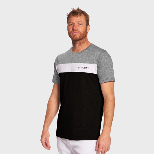 REMERA RIP CURL UNDERTOW PANEL BLACK GREY