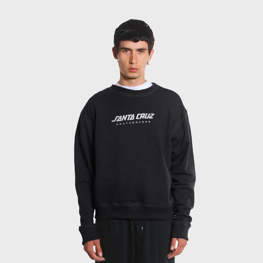 BUZO SANTA CRUZ SOLID STRIP FRONT CREW BLACK