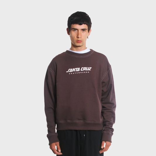 BUZO SANTA CRUZ SOLID STRIP FRONT CREW BROWN
