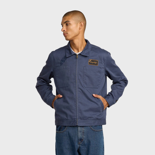 Campera Rvca Ksl Garage Azul Casual Hombre