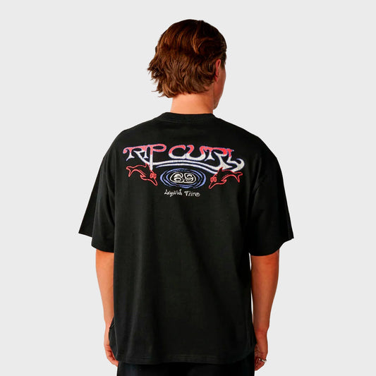 REMERA RIP CURL BOXY LIQUID TRIPS BLACK