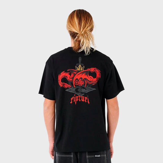 Remera Rip Curl Loose Archive Dragon negro hombre