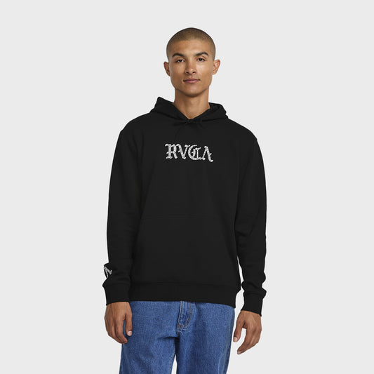 Buzo RVCA Iron On Negro Hombre Algodón Estilo Urbano Casual Moderno