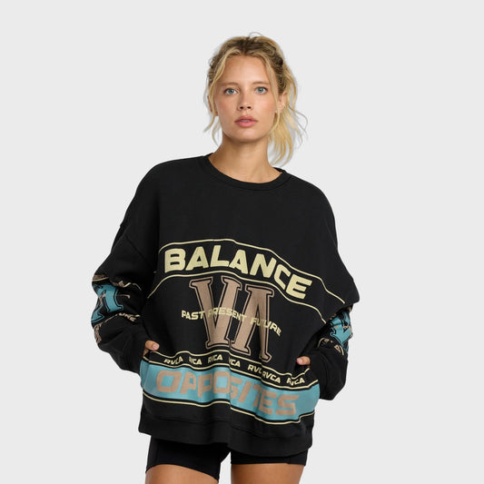 Buzo Rvca Fitness Puck It Negro mujer