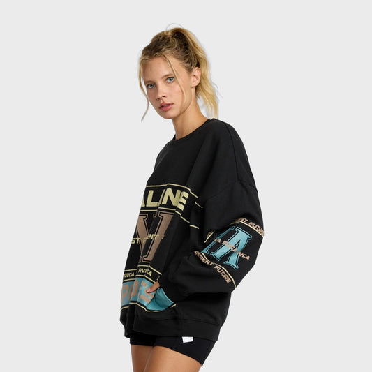 Buzo Rvca Fitness Puck It Negro mujer