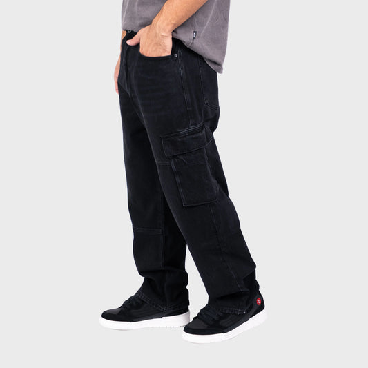 Jean Cargo Spy Wos Oversize Negro para hombre