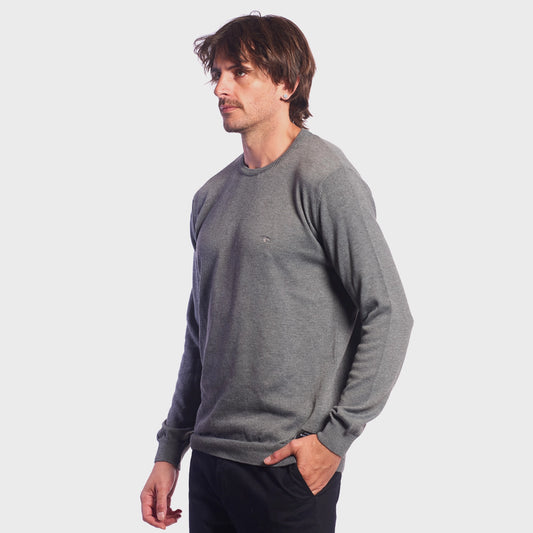 Sweater Rip Curl Crew Old Classic Gris Hombre Tejido Clásico Casual Urbano