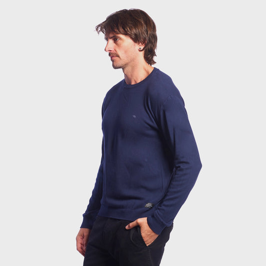 Sweater Rip Curl Crew Old Classic Azul Hombre Tejido Clásico Casual Urbano