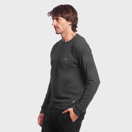 Sweater Rip Curl Crew Old Classic Negro Hombre Tejido Clásico Casual Urbano